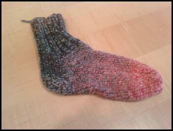 My first knitted SOCK! - this is the first sock i have ever knitted! - im still working on the second one haha