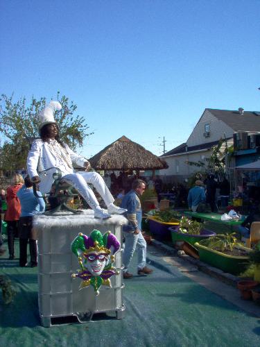 K Doe in Garden - Photo of Mannequin dressed as Ernie K Doe outside his club in New Orleans.
