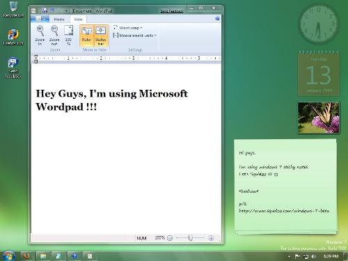 microsoft wordpad on windows 7 beta - This picture is a screen shot of Microsoft wordpad on windows 7 beta which i took. For more info about windows 7 beta and many screen shots of windows 7 beta which i took myself, you may visit http://www.squidoo.com/windows-7-beta