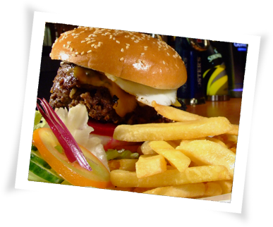 food - hamburder and fries