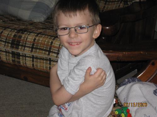 My son posing for a picture - My little boy Andy