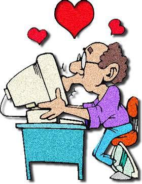 computer - A computer user finding an online love