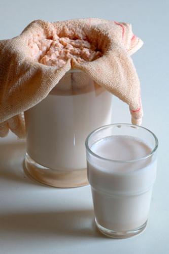 Almond Milk - The almond milk that was strained, and the leftovers. 