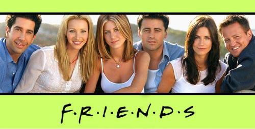 Friends  - this is a photo of the six Friends- Ross,Joey,Chandler,Monica,Phoebe and Rachel.