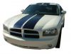 Dodge Charger - White Dodge charger with black racing stripe.