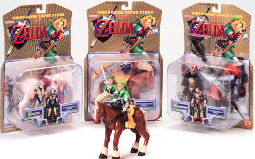 Legend of Zelda Ocarina of Time - three Ocarina of Time figures still boxed