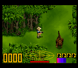 Screenshot from Jurassic Park game - JP hit the SNES not too long after the movie was released. Awesome fun.