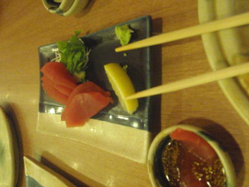 sashimi - fresh fish - in my Dad's buffet Photo from: http://yesterdaymeal.blogspot.com where I keep a food photo-log.