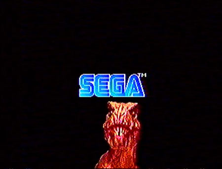 The SEGA intro screen with T-Rex - this was the intro screen for the Megadrive/Genesis JP game.