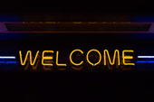 Welcome - Neon Welcome sign