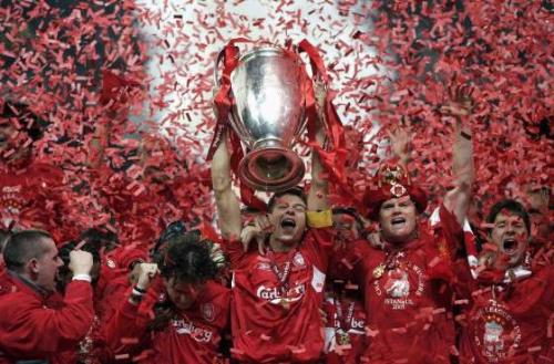 champion - Liverpool cameback from 0—3 and finally won the championleague.This is classical celebration moment.