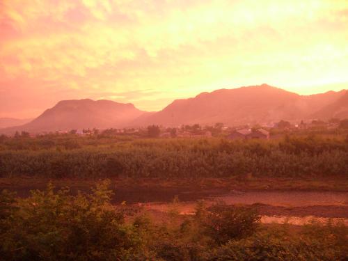 the small river and the faraway mountain in sight - this is a photo i took last year around april when it was dry with no rain