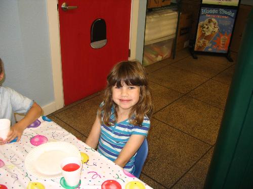 Mia - This is my middle child, Mia. This was at her 6th birthday party which was at a local ice cream shop. She'll be making 8 this summer but this picture still looks very much like she does now.