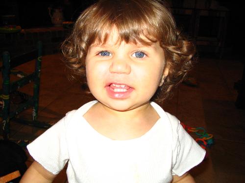 Izzy - This is my youngest child, Izzy. This is a relatively old picture of her since it seems I haven't downloaded any new pictures from my camera to the computer. But I had to put a picture of the baby since the older two and the dog are on here!