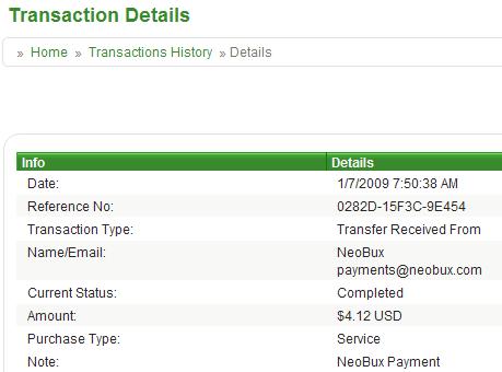 Neobux Payment Proof-4 - This is the 4th time I get paid from neobux