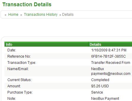Neobux Payment Proof-5 - This is the 5th time I get paid from neobux