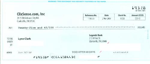 ClixSense payout #21 - My 21st payout from CliuxSense. This one came in the mail just today! To see my other payout proofs, please visit: http://apaidreader.googlepages.com/clixsense