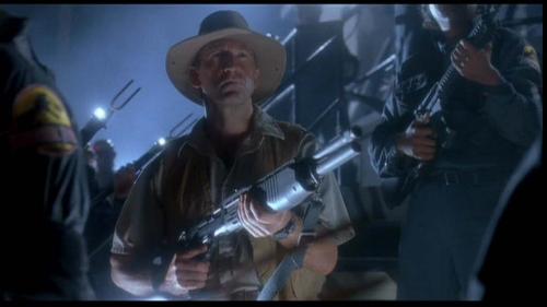 Game Warden Robert Muldoon - A screen from the start of the movie, Jurassic Park