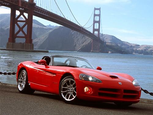 A Dodge Viper SRT-10 - An SRT-10 parked by the San Francisco harbour