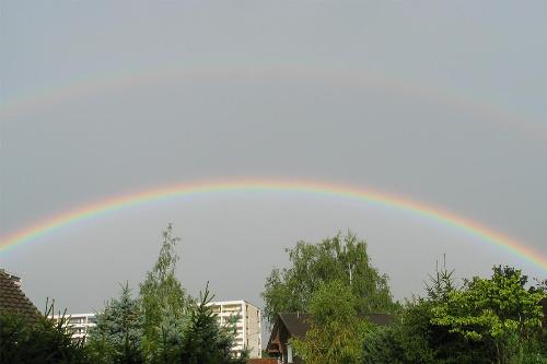 A full rainbow! - I love rainbows!  They are so pretty.