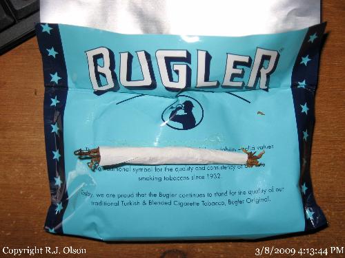 Bugle Tobacco - A brand of roll your own tobacco for cigarette smokers.