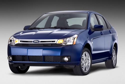 The Ford Focus car - A blue Ford Focus. It looks tougher than normal?