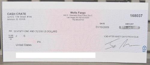 Got paid :D - Check out http://earnfreeonlinemoney.weebly.com/ to get a check like this!! This is my second check from Cashcrate!