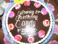 birthday cake - its candy's 27th birthday.. we enjoyed the celebration.