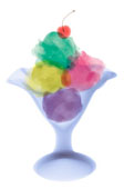 Ice Cream - X-ray image of ice-cream sundae, white background