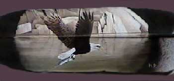 Eagle Fishing - This is another painting on feathers