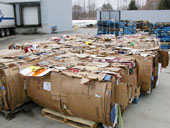 Recycle - Cardboard boxes are recycled at a Wal-mart.