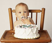 Cake - Baby Eating Birthday Cake