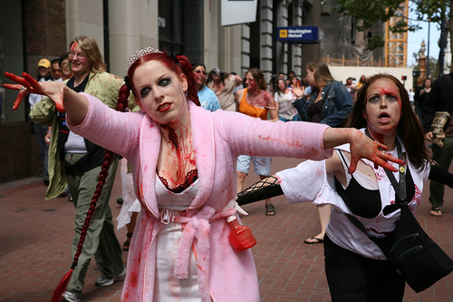 a picture of some zombies - a photograph of some casual zombies