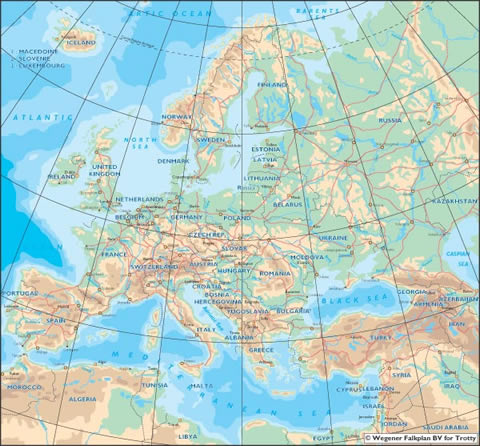 europe - europe map for travel and holidays