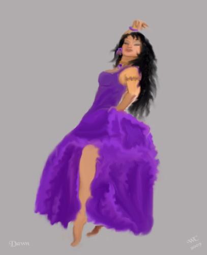Dawn Dancing Lady - Dawn is a dancing lady in a lovely purple dress.