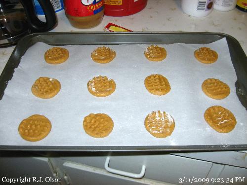 Ready to bake - Peanut butter cookies ready to bake.