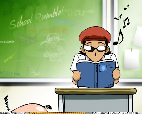 animated - from a very funny anime, school rumble.. here you see harima reading or maybe just pretending to read..