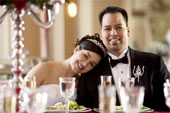 bride - Bride and groom at wedding reception