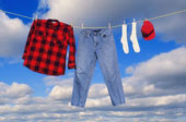 Clothes - Clothes hanging on clothes line
