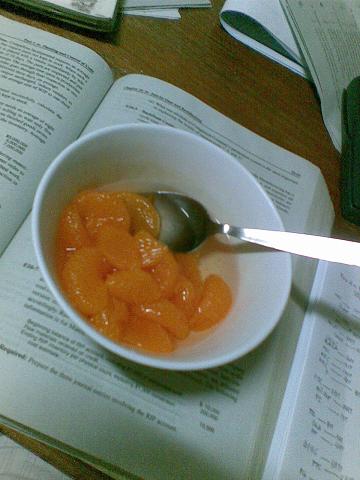 Oranges and Studies - a bowl of my favorite fruit while studying =)