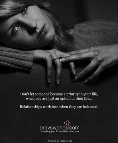 dont let someone become a priority - dont let someone become a priority. it is a quite good and descriptive picture about the facts of life.