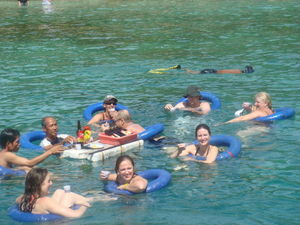 swimming - a group of friends enjoying swimming