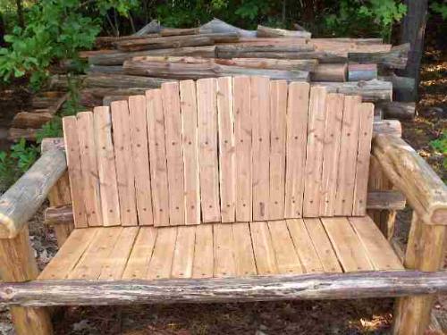 easy bench - The photograph shows the second rustic cedar bench I built, which is slightly easier to construct.