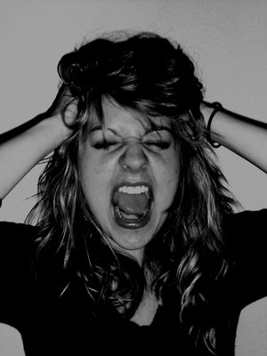 Heather's Tantrum - This is a photo of some girl throwing a tantrum. She is totally insane and needs to be locked up.