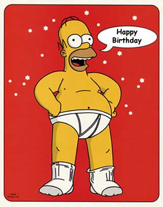 Happy Birthday - Happy Birthday To You - "Homer Simpson Here"