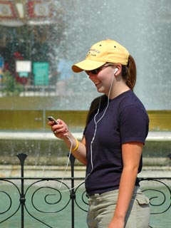 iPod listener - a girl listening to his iPod outdoor.