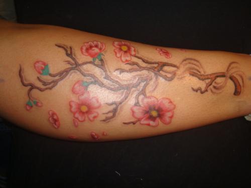 my cherry blossom tattoo! - the tattoo is on my right leg. I know its big!!