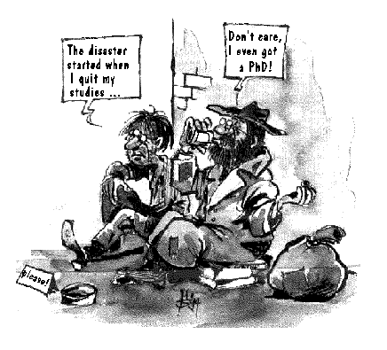 education's result - Sometime a high education means mean.