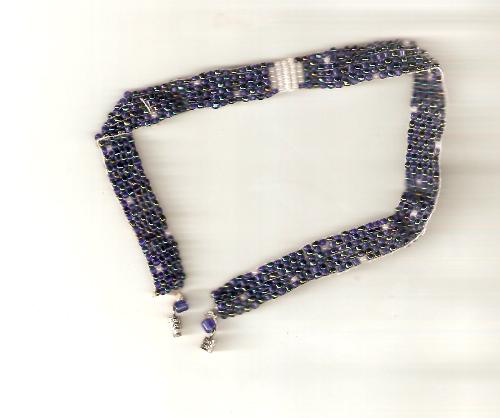Midnight sky choker - The design of this necklace was inspired by the midnight sky. it is made with glass seed beads.