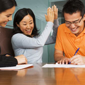 contract - Happy Couple Signing Contract